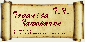 Tomanija Naumparac vizit kartica